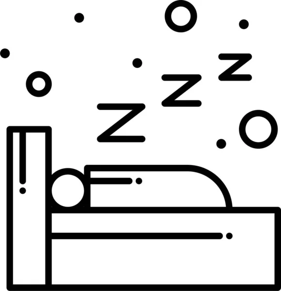 Night Sleep Sleeping Icon Outline Style — 图库矢量图片