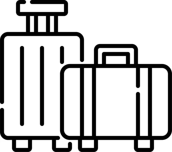 Tasche Aktentasche Koffer Symbol Umriss Stil — Stockvektor