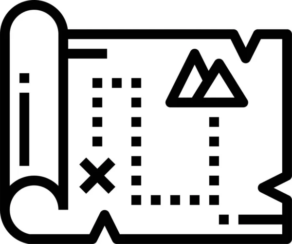 Geographie Standort Karte Symbol Umrissstil — Stockvektor