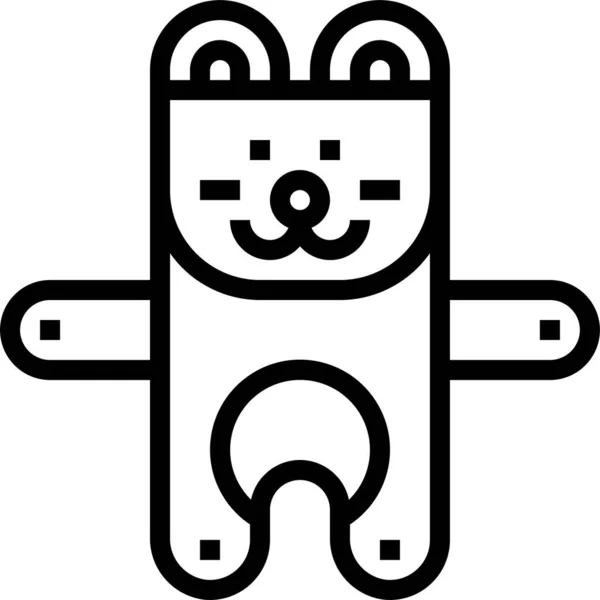 Animal Bear Stuffed Icon Outline Style — Stock Vector