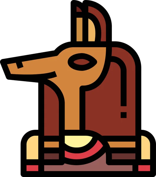 Anubis Egyptiska Gud Ikon Fylld Kontur Stil — Stock vektor