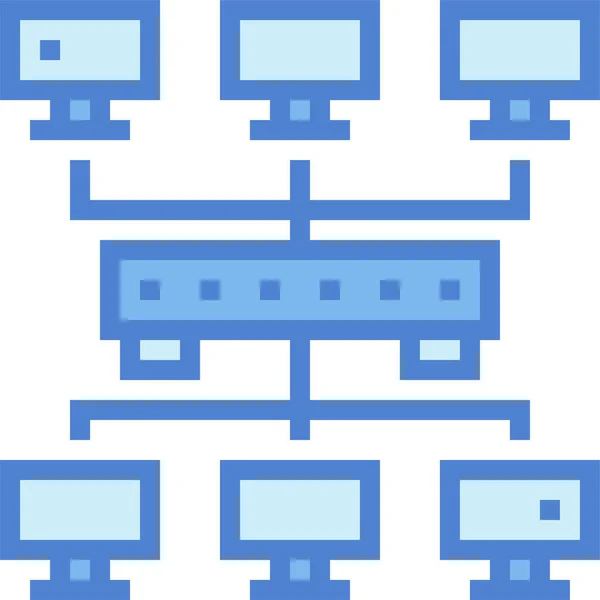 Icono Del Router Del Hub Conexión Estilo Contorno Rellenado — Archivo Imágenes Vectoriales