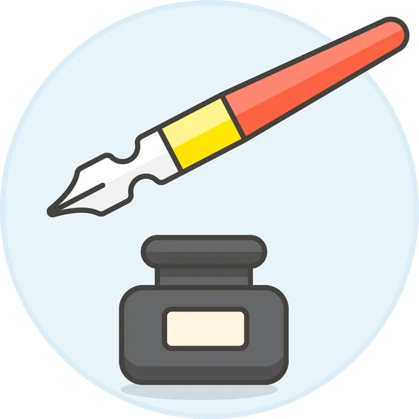 Dip Ink Pen Icon — Stock Vector