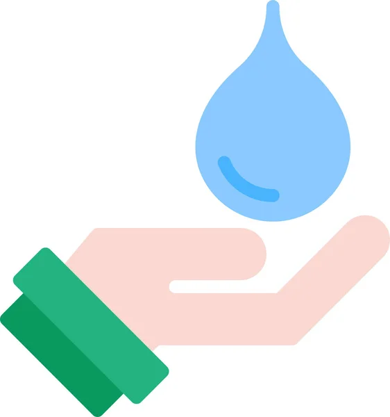 Drop Ökologie Hand Symbol — Stockvektor