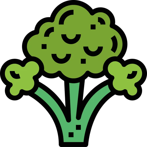 Ikona Supermarketu Brokolicí Obrysovém Stylu — Stockový vektor