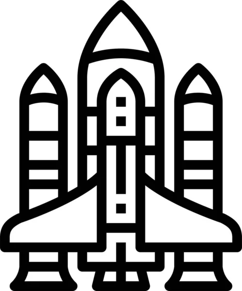 Lanzamiento Cohetes Icono Nave Categoría Alienígenas Espaciales — Vector de stock