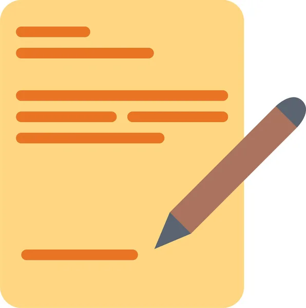 Pen Signature Write Icon Flat Style — Stock Vector