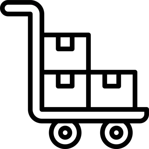 Trolley Doos Pictogram — Stockvector