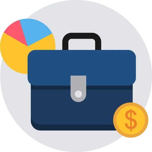 Business Money Portfolio Icon Flat Style — Stock Vector