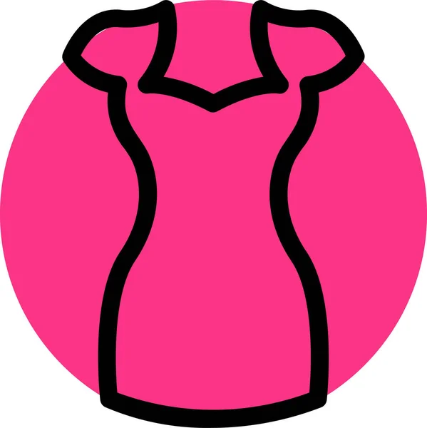 Icono Vestido Ropa Tela Estilo Contorno Lleno — Vector de stock