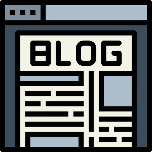 Blogging Ícone Site Multimídia Categoria Som Música — Vetor de Stock
