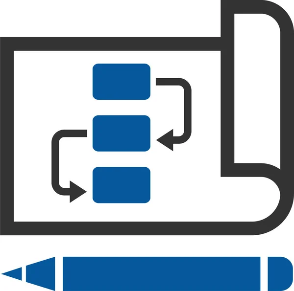 Planificación Acción Icono Disposición Estilo Sólido — Vector de stock