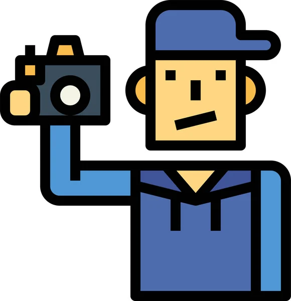 Camera Man Photographer Icon — Stock Vector