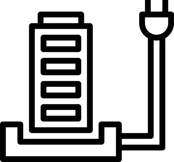 Icono Del Dispositivo Cargador Batería Estilo Esquema — Archivo Imágenes Vectoriales