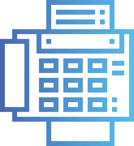 Ikona Úřadu Faxového Materiálu Stylu Osnovy — Stockový vektor