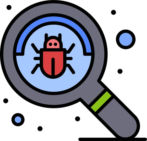 Bug Trouver Icône Recherche Dans Style Contour Rempli — Image vectorielle