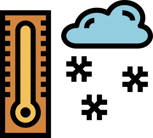 Cool Fahrenheit Thermometer Icon Filled Outline Style — Stock Vector