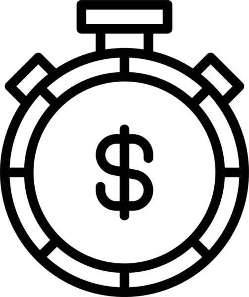 Dollar Money Stopwatch Icon — Stock Vector