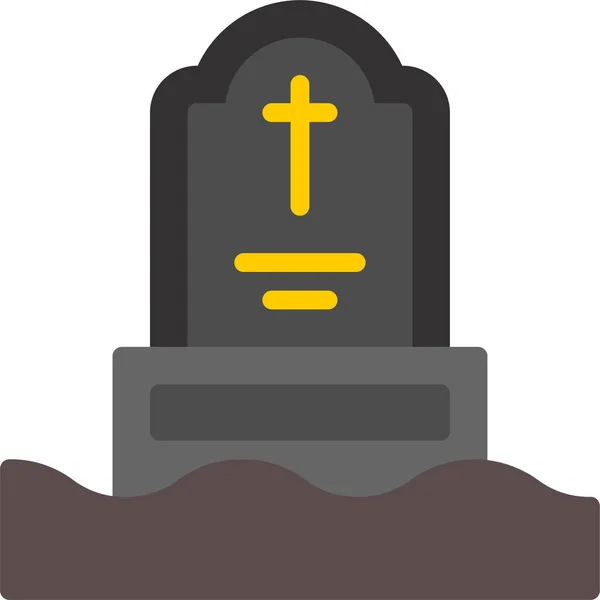 Lápida Icono Del Cementerio Muerte Estilo Plano — Archivo Imágenes Vectoriales