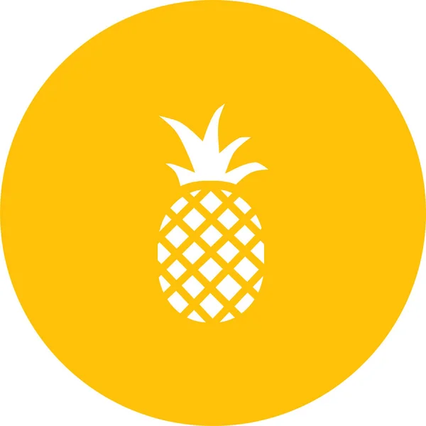 Fruit Pineapple Tropical Icon Badge Style — Stock Vector