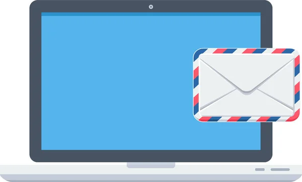 Email Portable Mail Icône Dans Style Plat — Image vectorielle