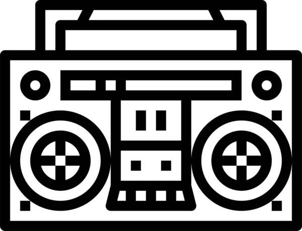 Boombox Hudba Radio Ikona — Stockový vektor