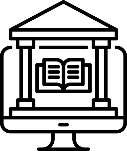 Construcción Icono Biblioteca Libros Electrónicos Categoría Educación Escuela Aprendizaje — Vector de stock