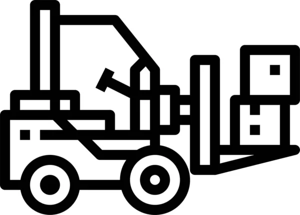 Forklift Lift Package Icon Outline Style — Stock Vector