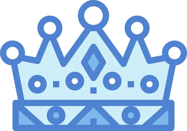 Crown Fashion King Icon Filled Outline Style — Stock Vector