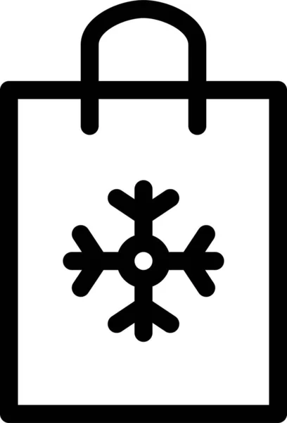 Bag Christmas Festival Icon Outline Style — Stock Vector
