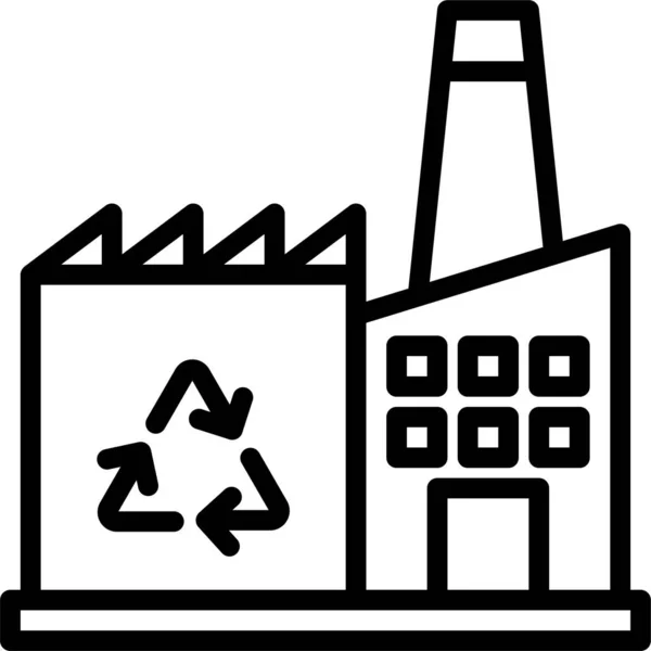 Ökologische Fabrik Ikone — Stockvektor