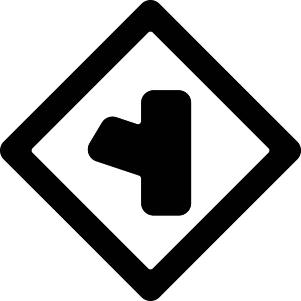 Alternatieve Hoek Weg Pictogram Massieve Stijl — Stockvector