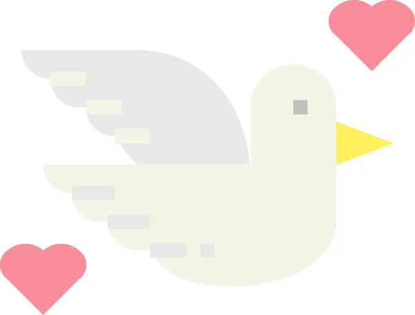 Птица Голубя Мира Икона Плоском Стиле — стоковый вектор