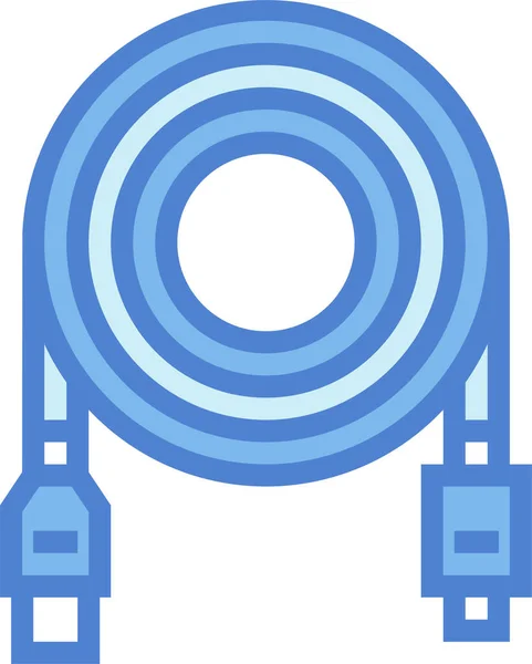 Daten Icon Für Kabelverbinder Stil Ausgefüllter Umrisse — Stockvektor