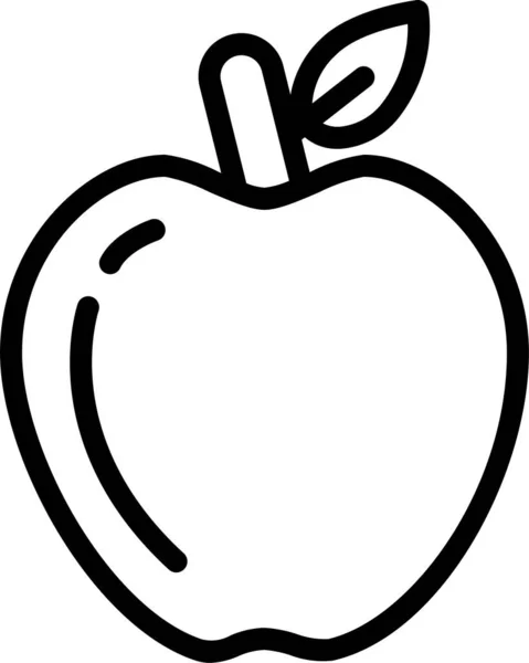 Apfelfrüchte Gesund Symbol Umriss Stil — Stockvektor
