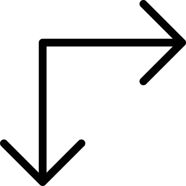 Stretchpfeil Richtung Symbol Solidem Stil — Stockvektor