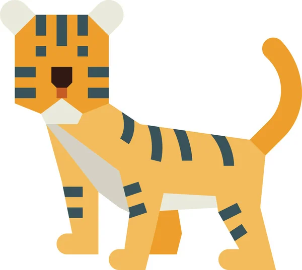 Tigre Mamífero Fauna Icono — Vector de stock