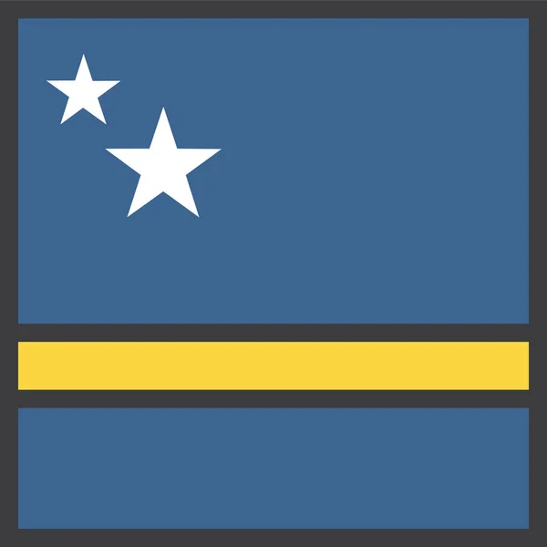 Ország Curacao Zászló Ikon Kitöltött Körvonalas Stílusban — Stock Vector