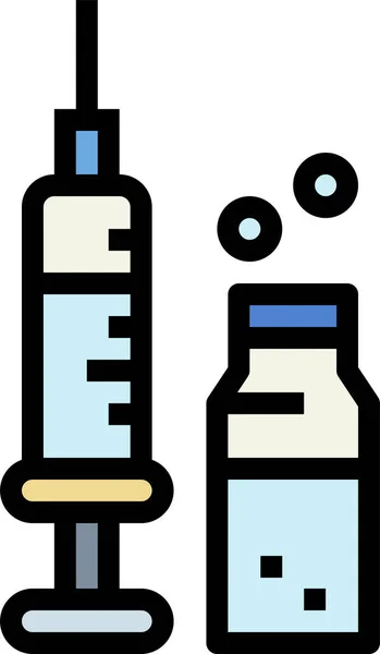 Geneesmiddelinjectie Medisch Icoon Gevulde Stijl — Stockvector