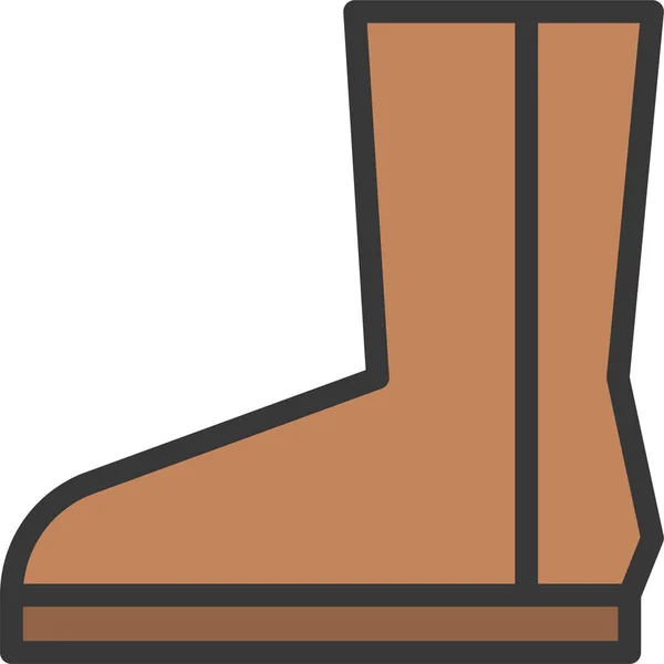 Boot Fashion Footwear Icon Filled Outline Style — Stock Vector