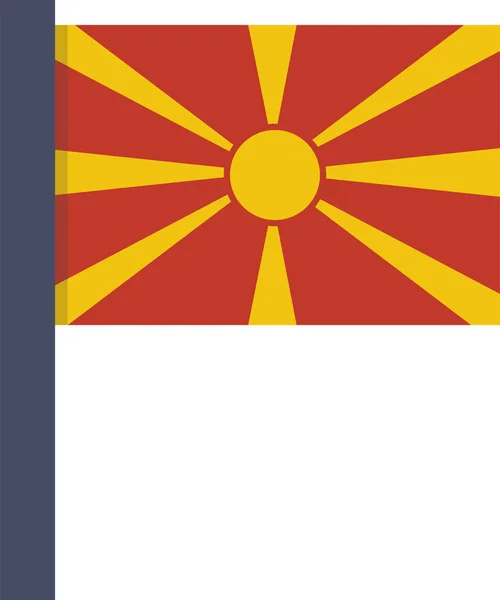 Land Flagga Macedonia Ikon Platt Stil — Stock vektor