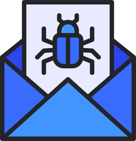 Ikona Bug Email Malware — Stockový vektor