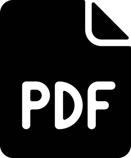 Fichier Office Icône Pdf Dans Style Solide — Image vectorielle