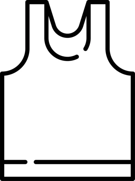 アウトラインスタイルの服のシャツタンクアイコン — ストックベクタ