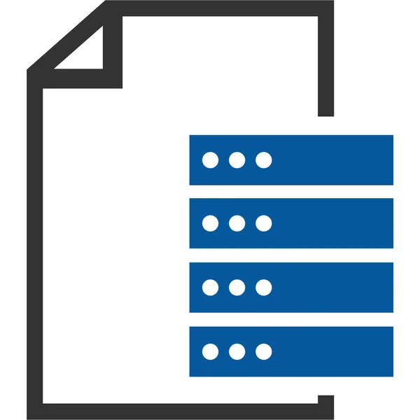 Datenbank Dokument Host Symbol Solidem Stil — Stockvektor