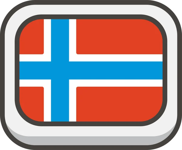 Drapeau Norway Icône Contour Rempli Dans Style Contour Rempli — Image vectorielle