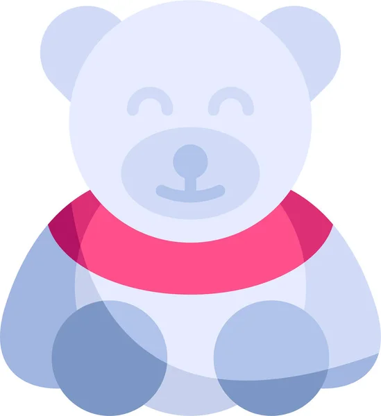 Икона Куклы Медведя Плоском Стиле — стоковый вектор