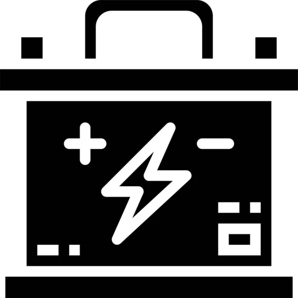Batterij Starter Tools Pictogram Massieve Stijl — Stockvector