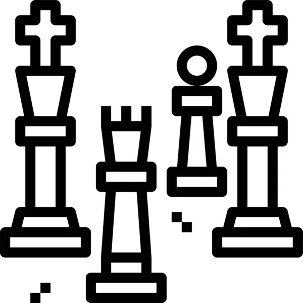 Avatar Board Checkers Symbol Umrissstil — Stockvektor