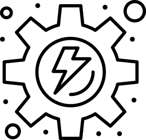 Energie Versnelling Proces Icoon Grote Lijnen Stijl — Stockvector